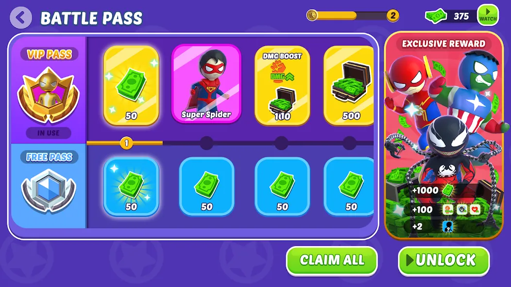 Stick Hero: Comic Superhero (Стик Хиро) [МОД Menu] Screenshot 4