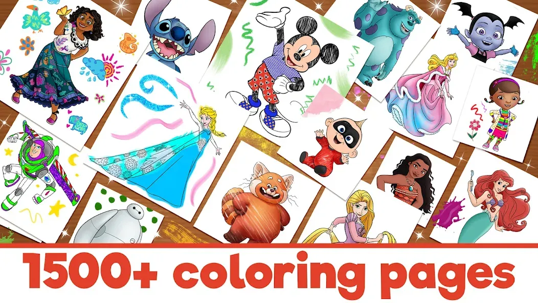 Disney Coloring World (Дисней) [МОД Бесконечные монеты] Screenshot 1