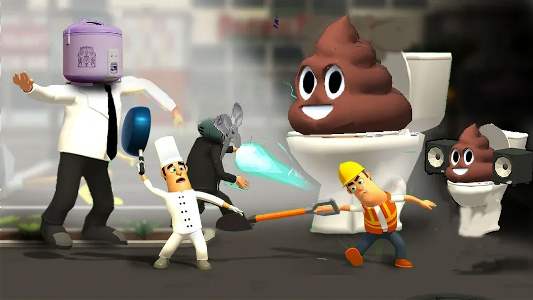 War Job: Toilet Battle (Вор Джоб) [МОД Бесконечные деньги] Screenshot 1
