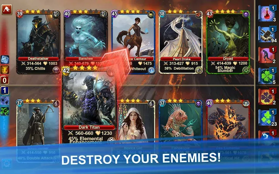 Blood of Titans: Card Battle [МОД Бесконечные монеты] Screenshot 1
