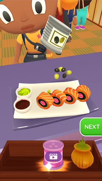 Sushi Roll 3D - Cooking ASMR (Суши Ролл 3D) [МОД Бесконечные деньги] Screenshot 3