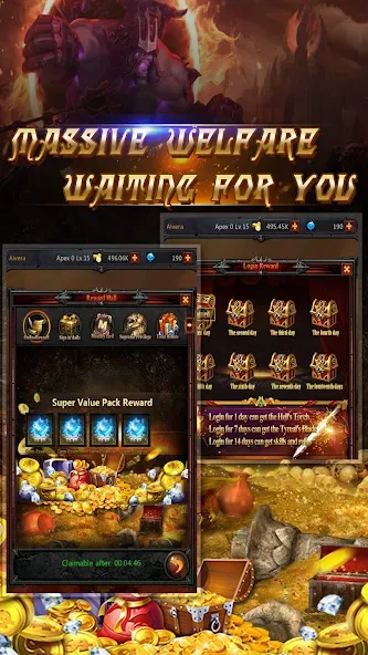 Dark God of War：Idle AFK RPG [МОД Много монет] Screenshot 5