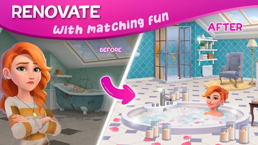 DesignVille: Merge & Story [МОД Меню] Screenshot 2