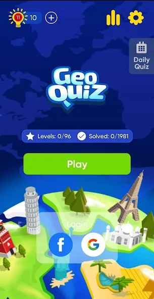 Geo Quiz: World Geo Trivia (Джио Квиз) [МОД Unlocked] Screenshot 1