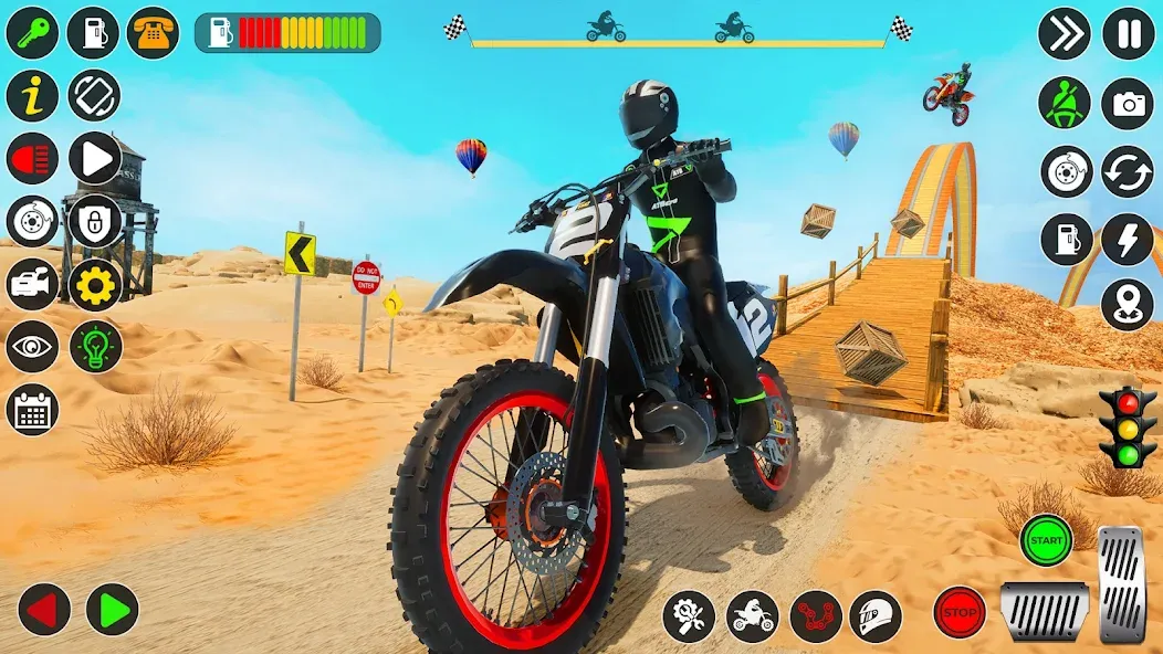 Bike Stunt Games Stunt Bike 3D (Байк стант рэмп игра Байк Джамп) [МОД Бесконечные монеты] Screenshot 1