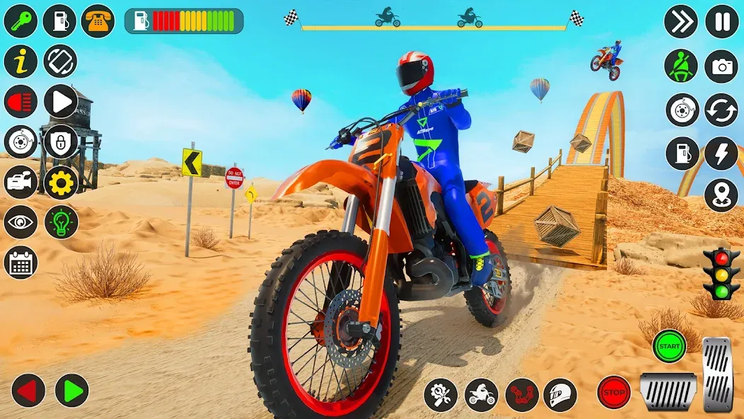 Bike Stunt Games Stunt Bike 3D (Байк стант рэмп игра Байк Джамп) [МОД Бесконечные монеты] Screenshot 2