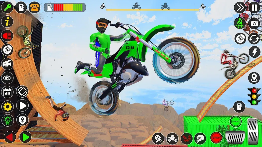 Bike Stunt Games Stunt Bike 3D (Байк стант рэмп игра Байк Джамп) [МОД Бесконечные монеты] Screenshot 3