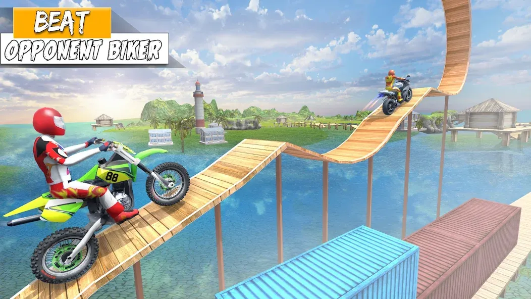 Bike Stunt Games Stunt Bike 3D (Байк стант рэмп игра Байк Джамп) [МОД Бесконечные монеты] Screenshot 5