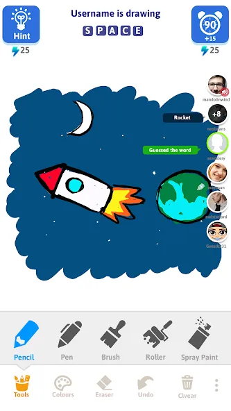 Draw N Guess Multiplayer [МОД Много монет] Screenshot 3