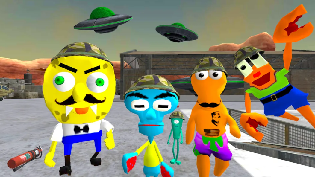 Sponge Area 51. Neighbor Alien [МОД Все открыто] Screenshot 1