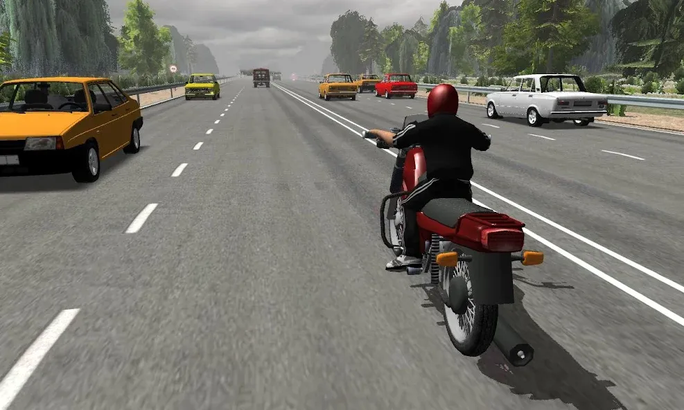 Russian Moto Traffic Rider 3D [МОД Unlocked] Screenshot 1