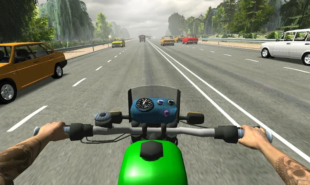 Russian Moto Traffic Rider 3D [МОД Unlocked] Screenshot 3