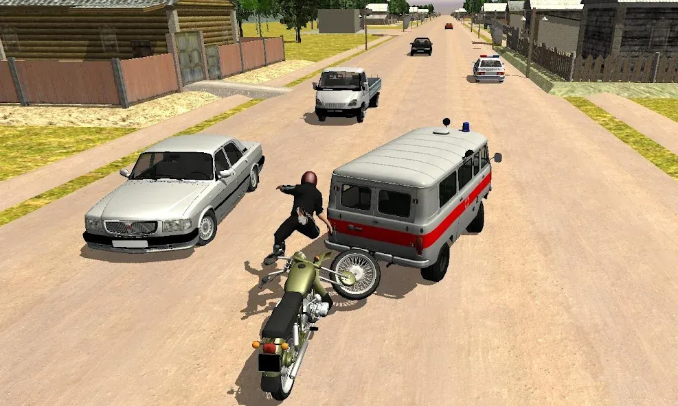 Russian Moto Traffic Rider 3D [МОД Unlocked] Screenshot 4