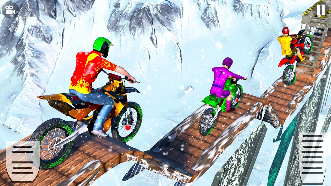 Snow Tricky Bike Stunt Race 3D [МОД Menu] Screenshot 4