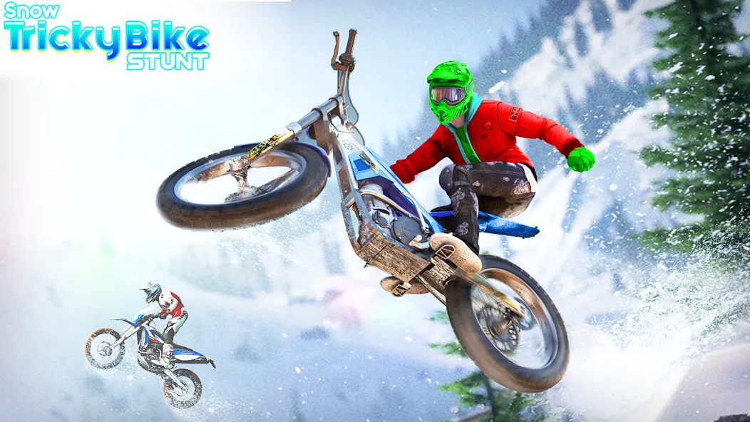 Snow Tricky Bike Stunt Race 3D [МОД Menu] Screenshot 5