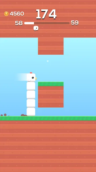 Square Bird - Flappy Chicken (Сквер Брд) [МОД Бесконечные монеты] Screenshot 1