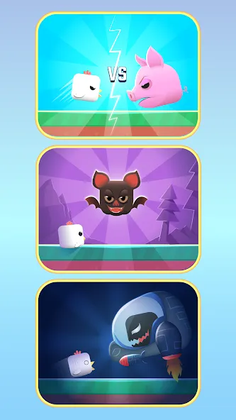 Square Bird - Flappy Chicken (Сквер Брд) [МОД Бесконечные монеты] Screenshot 2