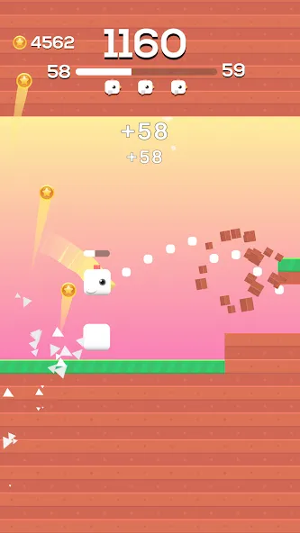 Square Bird - Flappy Chicken (Сквер Брд) [МОД Бесконечные монеты] Screenshot 3