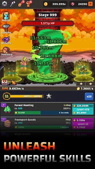 Tower Quest: Pixel Idle RPG (тауэр квест) [МОД Бесконечные монеты] Screenshot 3