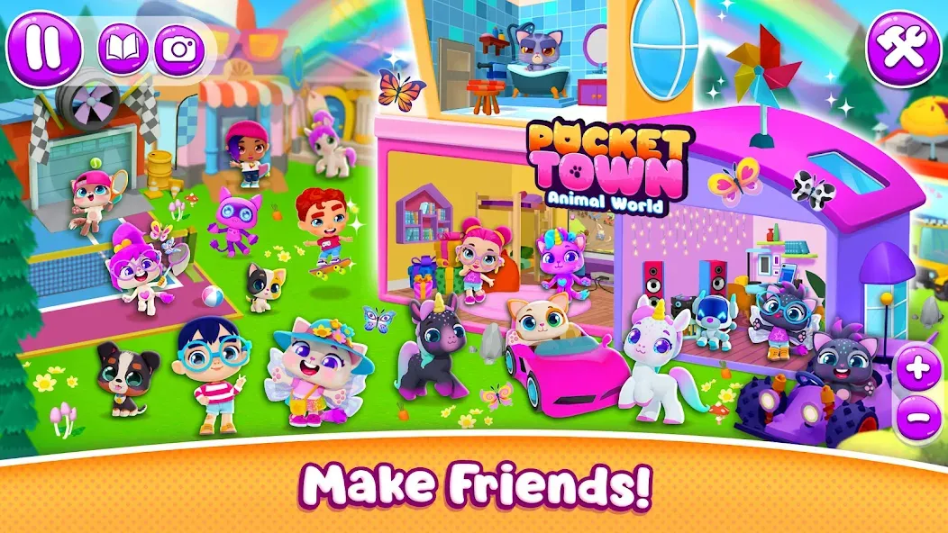Pocket Town - Animal World [МОД Бесконечные деньги] Screenshot 3