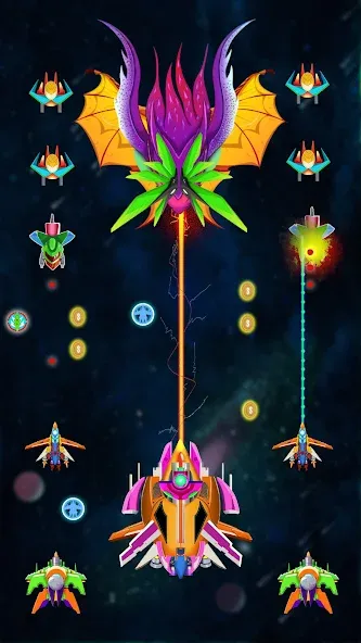 Galaxy Shooting: Alien Attack (Гэлэкси Шутинг) [МОД Бесконечные монеты] Screenshot 1