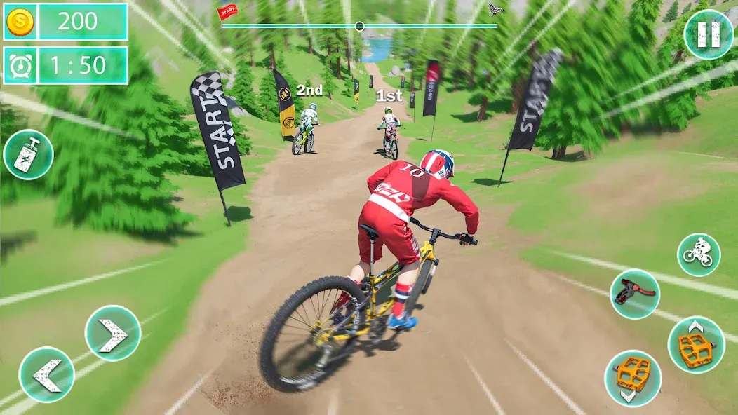 MTB Downhill: BMX Racer [МОД Бесконечные монеты] Screenshot 4