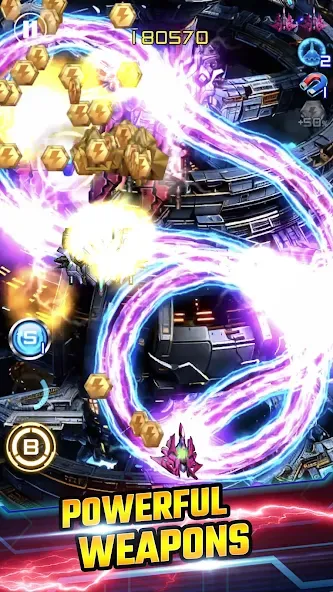 Lightning Fighter 2: Space War (Лайтнинг Файтер 2) [МОД Много монет] Screenshot 1