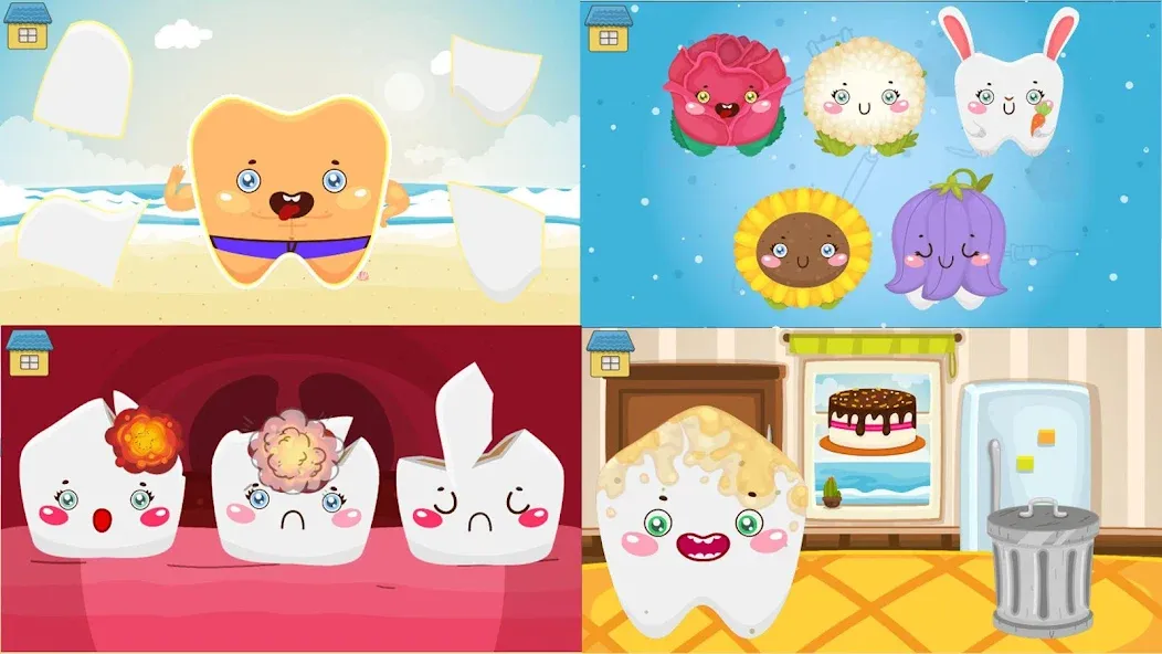 Funny Teeth kids dentist care! [МОД Unlimited Money] Screenshot 1