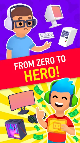 Idle Streamer - Tuber game (Айдл стример) [МОД Все открыто] Screenshot 4