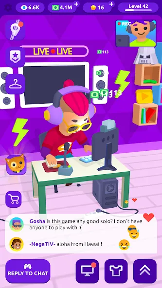 Idle Streamer - Tuber game (Айдл стример) [МОД Все открыто] Screenshot 5