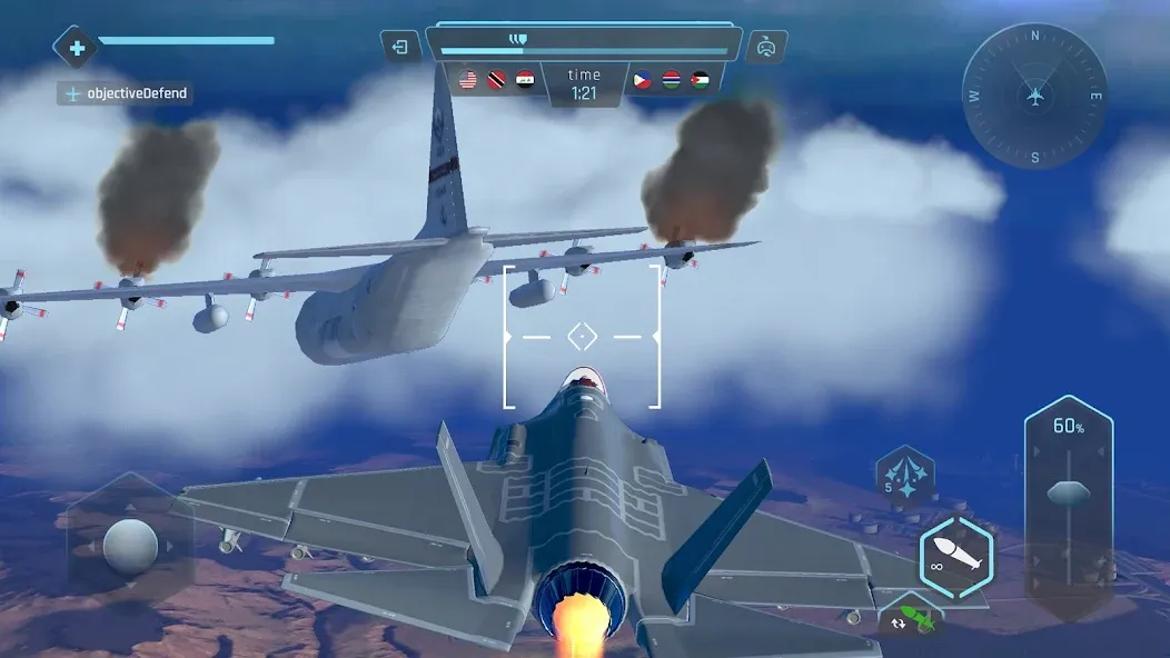Sky Warriors: Airplane Games (Скай Ворриорс) [МОД Unlocked] Screenshot 4