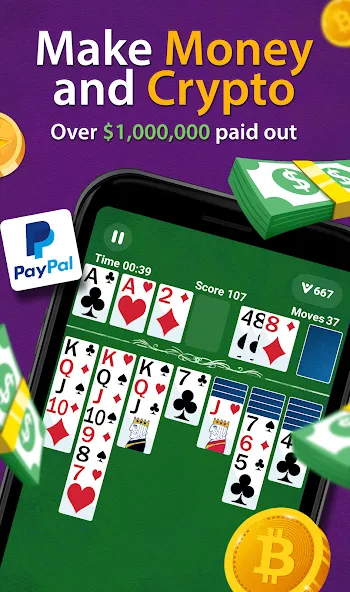 Solitaire - Make Money [МОД Бесконечные деньги] Screenshot 1