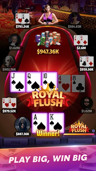 Mega Hit Poker: Texas Holdem (Мега Хит Покер) [МОД Menu] Screenshot 2
