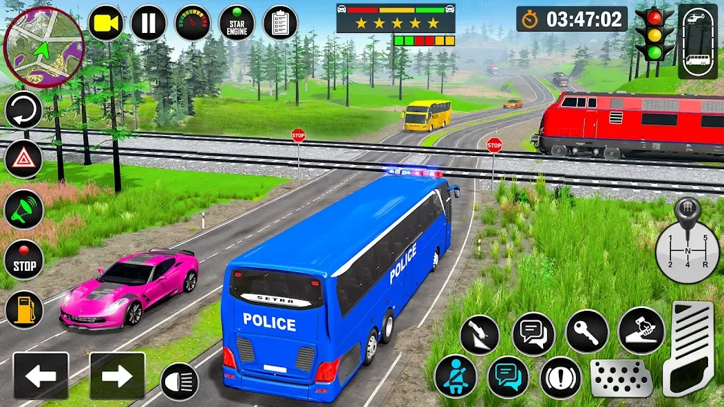 City Bus Simulator Bus Game 3D (Полицейский автобус симулятор) [МОД Menu] Screenshot 4