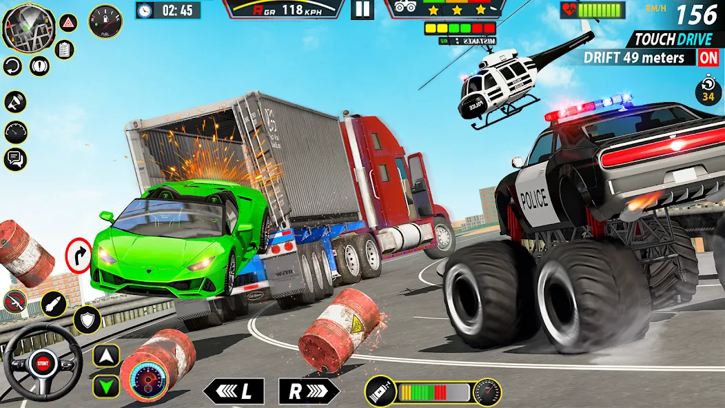 Police Monster Truck Car Games [МОД Unlocked] Screenshot 2