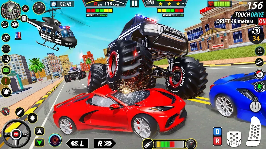 Police Monster Truck Car Games [МОД Unlocked] Screenshot 5