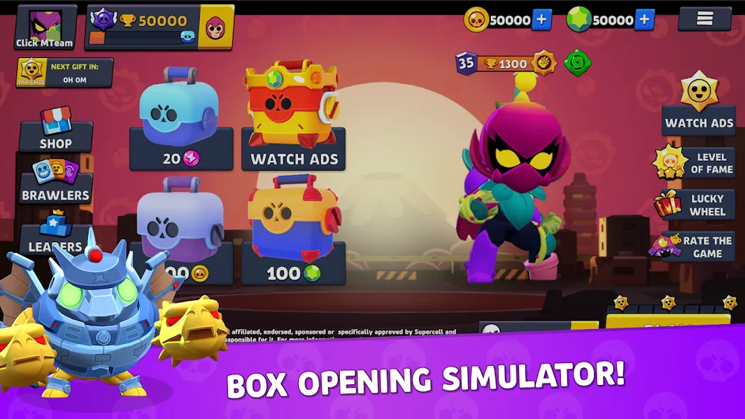 Brawl Box Stars Simulator [МОД Много денег] Screenshot 1