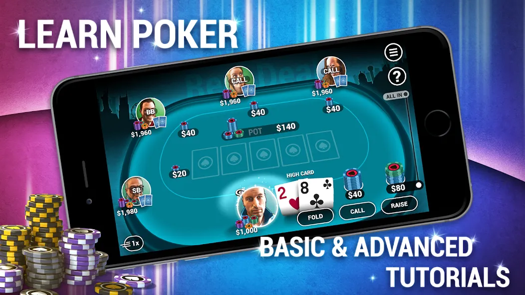 Learn How To Play Texas Poker [МОД Unlimited Money] Screenshot 1