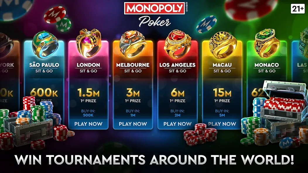 MONOPOLY Poker - Texas Holdem (МОНОПОЛИЯ Покер) [МОД Меню] Screenshot 2