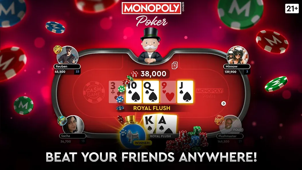 MONOPOLY Poker - Texas Holdem (МОНОПОЛИЯ Покер) [МОД Меню] Screenshot 3