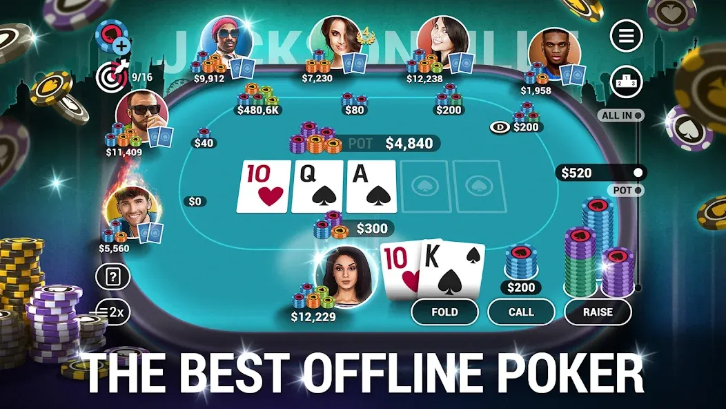Poker World, Offline TX Holdem (Покер Ворлд) [МОД Бесконечные монеты] Screenshot 1
