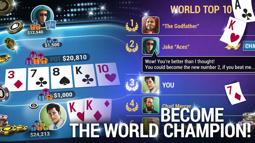 Poker World, Offline TX Holdem (Покер Ворлд) [МОД Бесконечные монеты] Screenshot 3