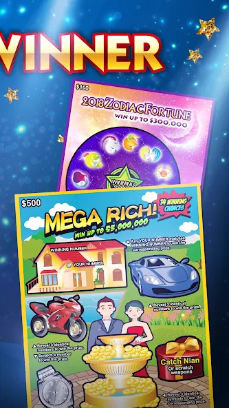 Lottery Scratch Off - Mahjong [МОД Много монет] Screenshot 3