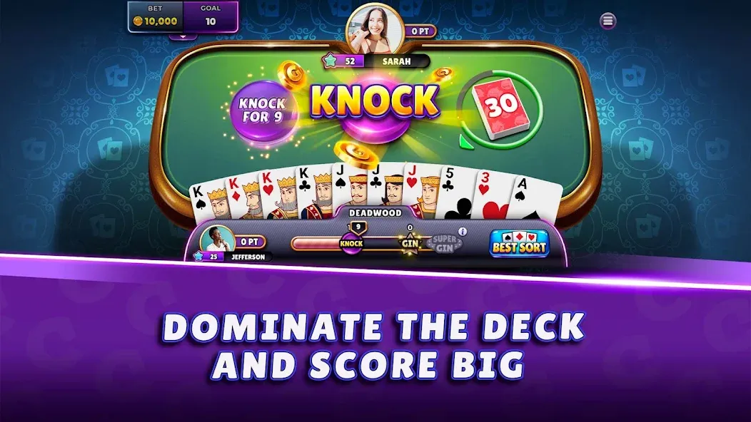 Gin Rummy Super - Card Game (Джин Рамми Супер) [МОД Menu] Screenshot 2