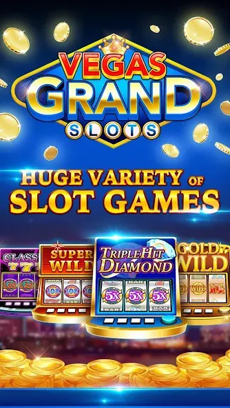Vegas Grand Slots:Casino Games (Вегас Гранд Слоты) [МОД Бесконечные монеты] Screenshot 1