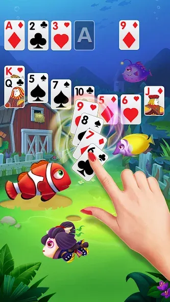 Solitaire Fish Klondike Card (Солитер Карточная игра Клондайк Фиш) [МОД Много монет] Screenshot 3