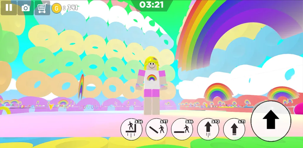 Rainbow Parkour sweet Girl (Рейнбоу Паркур милая девушка) [МОД Menu] Screenshot 5