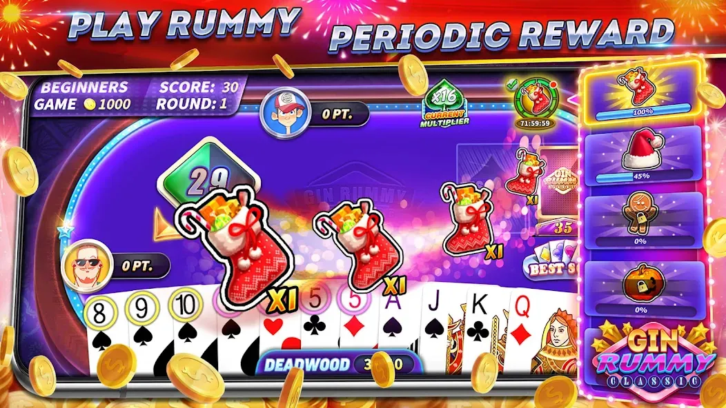 Gin Rummy Online & Offline [МОД Все открыто] Screenshot 1