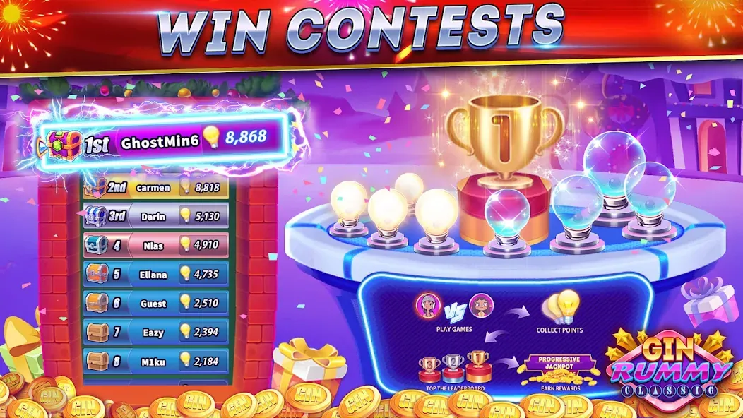 Gin Rummy Online & Offline [МОД Все открыто] Screenshot 2