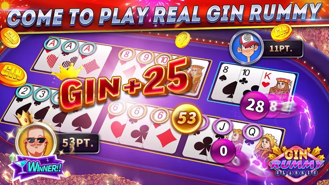 Gin Rummy Online & Offline [МОД Все открыто] Screenshot 5